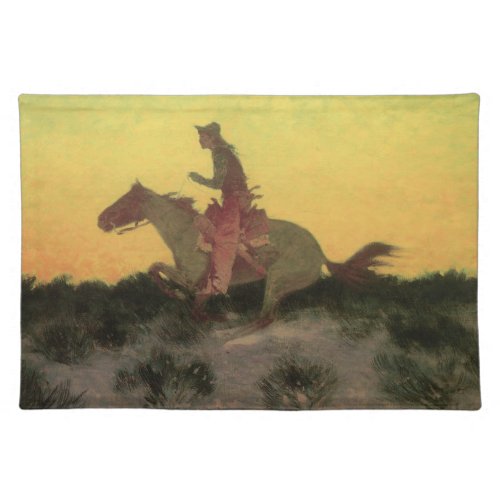 Against the Sunset by Remington Vintage Cowboys Cloth Placemat