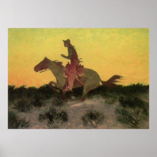 Against the Sunset by Remington Vintage Cowboys Poster