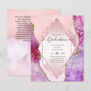 Agaite Glitter GRADUATION Party Invites Glam CHIC