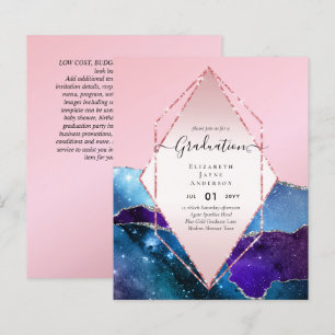 Agaite Glitter GRADUATION Party Invites Glam CHIC