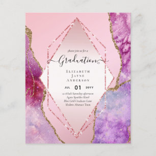 Agaite Glitter GRADUATION Party Invites Glam CHIC Flyer