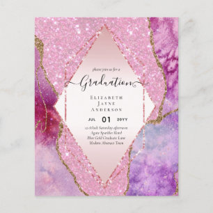 Agaite Glitter GRADUATION Party Invites Glam CHIC Flyer
