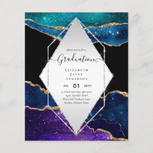 Agaite Glitter GRADUATION Party Invites Glam CHIC Flyer