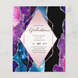 Agaite Glitter GRADUATION Party Invites Glam CHIC Flyer