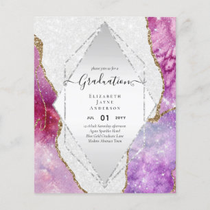 Agaite Glitter GRADUATION Party Invites Glam CHIC Flyer