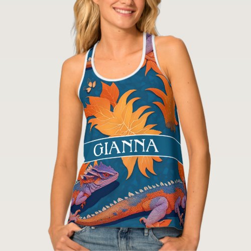 Agama Lizard Mosaic Colorful Personalized Pattern Tank Top