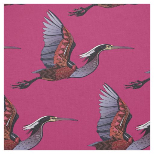 Agami heron cherry fabric