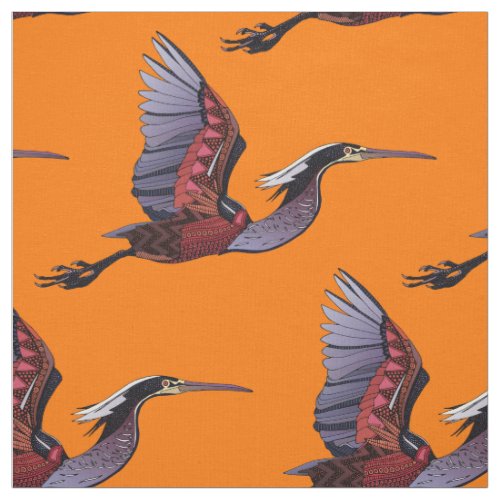 Agami heron orange fabric
