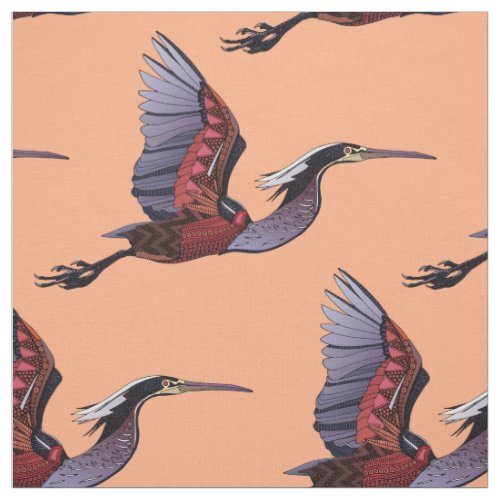 Agami heron peach fabric