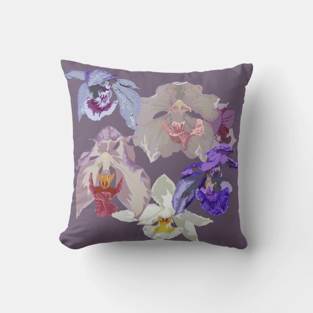 Aganisia orchids throw pillow (Front)