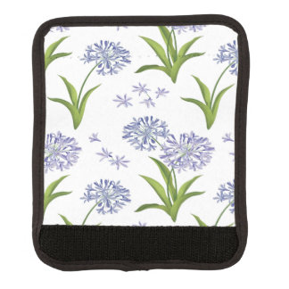 agapanthus African lily flowers seamless pattern Luggage Handle Wrap