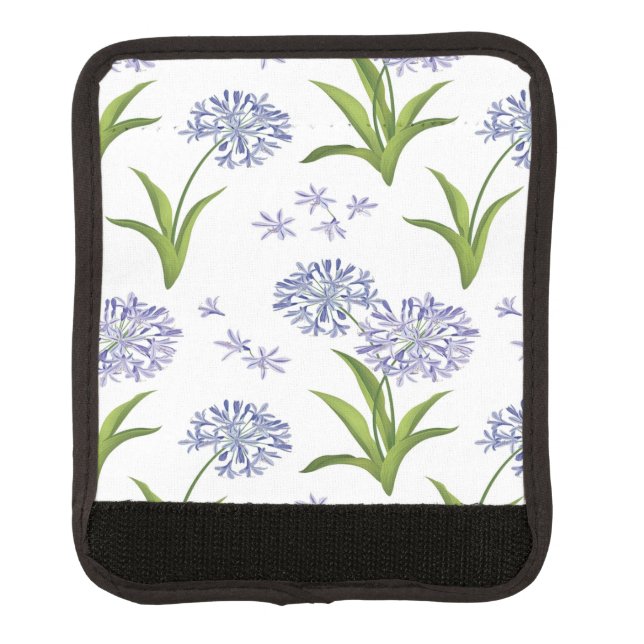 agapanthus African lily flowers seamless pattern Luggage Handle Wrap (Front)
