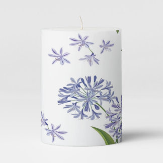 agapanthus African lily flowers seamless pattern Pillar Candle