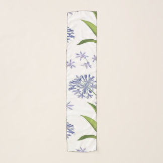 agapanthus African lily flowers seamless pattern Scarf