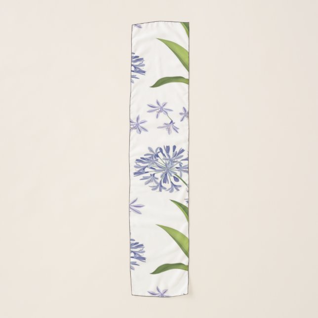 agapanthus African lily flowers seamless pattern Scarf (Front)