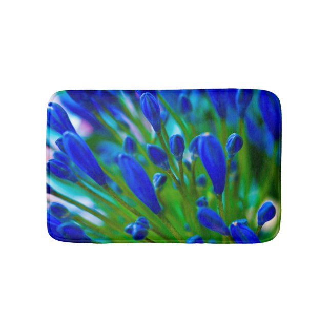 Agapanthus blue flower Bath mat (Front)