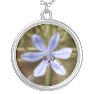 Agapanthus Blue Silver Plated Necklace