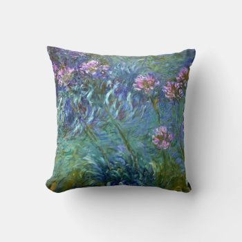 Agapanthus Claude Monet Fine Art Throw Pillow by monetart at Zazzle