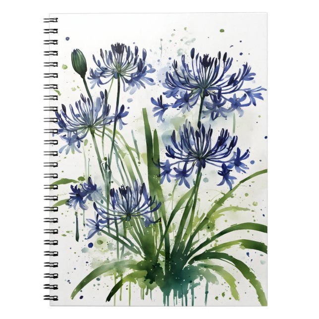Agapanthus - Watercolor flowers iPad mini cover Notebook (Front)