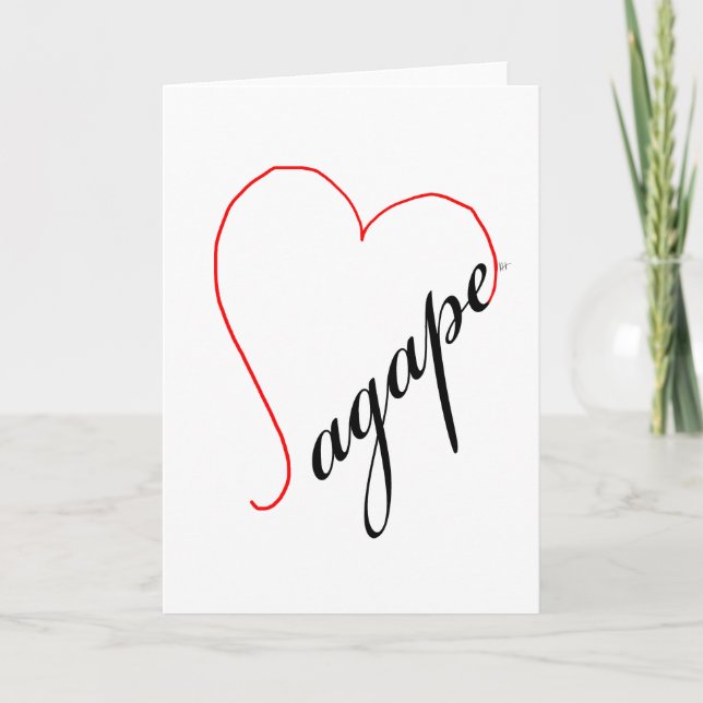 Agape (black) Note Card (Front)