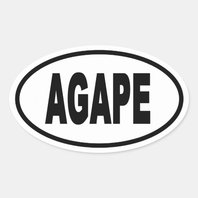 Agape Euro Style Oval Sticker (Front)