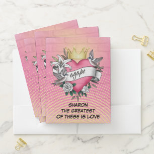 Agape Love Tattoo Graffiti Pocket Folder