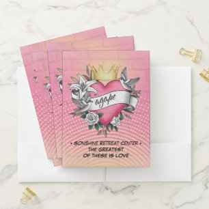 Agape Love Tattoo Graffiti Pocket Folder