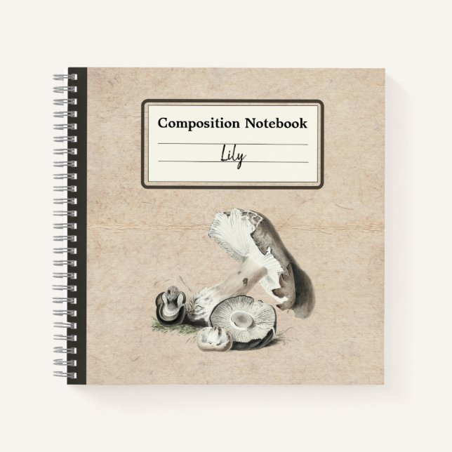Agaricus Augustus Mushroom Personalized Comp Notebook (Front)