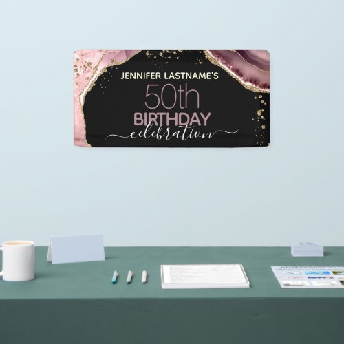 Agate 50th Birthday Budget Party Banner