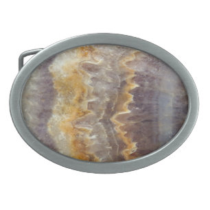 Agate amethyst natural crystal print belt buckle