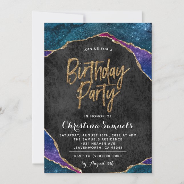 Agate Birthday Invitation (Front)