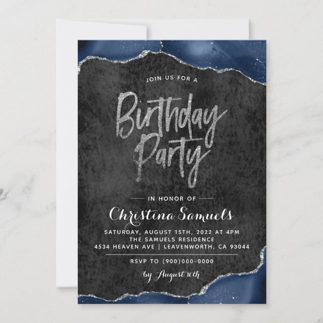 Agate Birthday Invitation (Front)