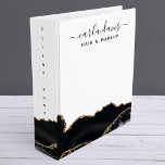Agate Black And Gold Marble Client Book<br><div class="desc">Agate Black And Gold Marble Client Book 3 ring binder. Elegant agate black and *-gold marble hand lettered style calligraphy script professional business client binder. Perfect for makeup artists,  hair stylists,  cosmetologists,  and more!</div>