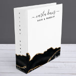 Agate Black And Gold Marble Client Book 3 Ring Binder<br><div class="desc">Agate Black And Gold Marble Client Book 3 ring binder. Elegant agate black and *-gold marble hand lettered style calligraphy script professional business client binder. Perfect for makeup artists,  hair stylists,  cosmetologists,  and more!</div>