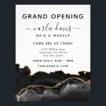 Agate Black And Gold Marble Salon Grand Opening Flyer<br><div class="desc">Agate Black And Gold Marble Salon Grand Opening Flyer. Elegant agate black and gold marble hand lettered style calligraphy script professional branding. Perfect for makeup artists,  hair stylists,  cosmetologists,  and more!</div>