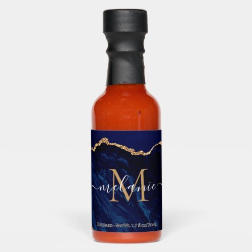 Agate Blue Gold Marble Name Letter Hot Sauces