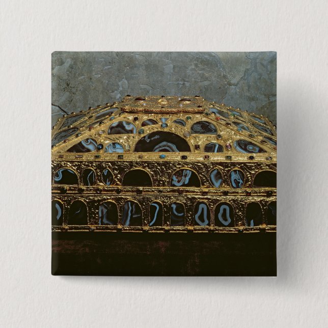 Agate casket pinback button (Front)