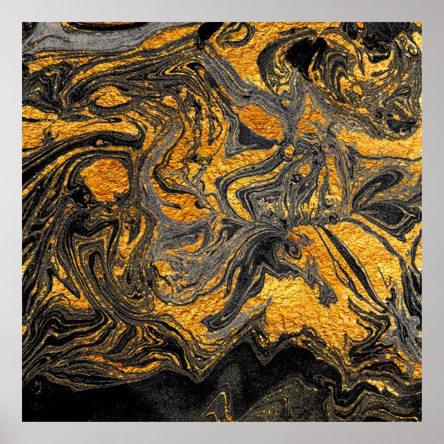 Agate Crystal. Futuristic Modern Suminagashi. Swir Poster (Front)