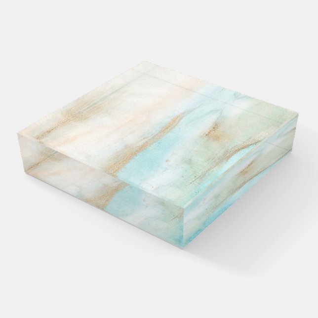 Agate Crystal Stone Square Paperweight (Angled)