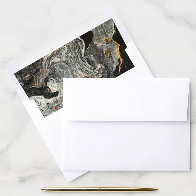 Agate Fluid Marble Envelope Liner (Desk)
