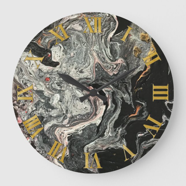 Agate Fluid Marble Large Clock (Front)