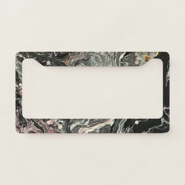 Agate Fluid Marble License Plate Frame (Front)