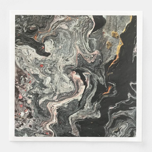 Agate Fluid Marble Paper Dinner Napkins (Front)
