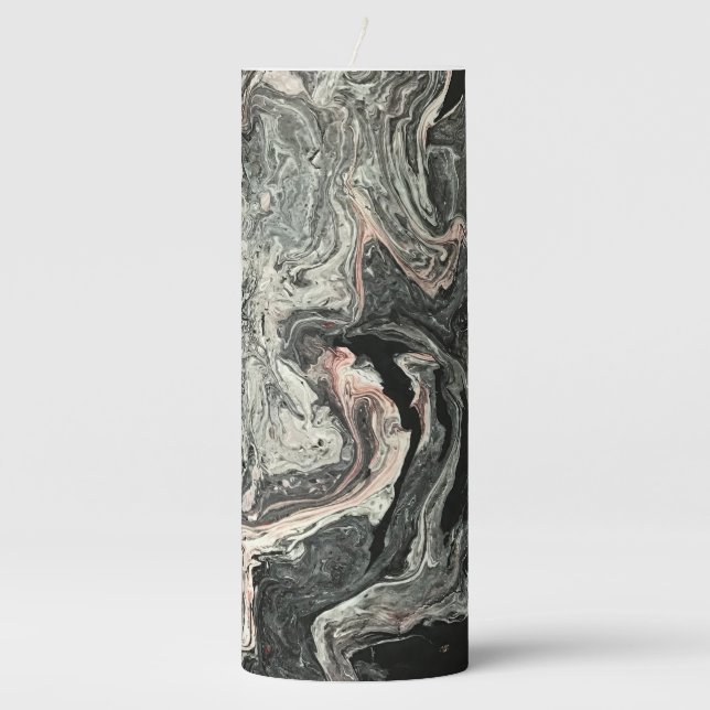 Agate Fluid Marble Pillar Candle (Front)