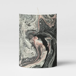 Agate Fluid Marble Pillar Candle
