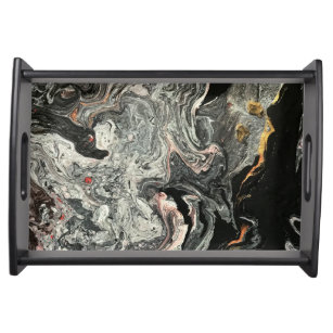 Black Marble Serving Trays Food Trays Zazzle