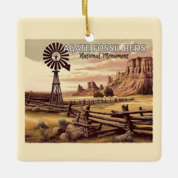 Agate Fossil Beds National Monument Christmas  Ceramic Ornament by YellowSnail at Zazzle