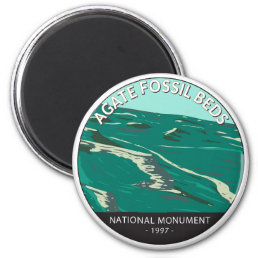 Agate Fossil Beds National Monument Nebraska Retro Magnet