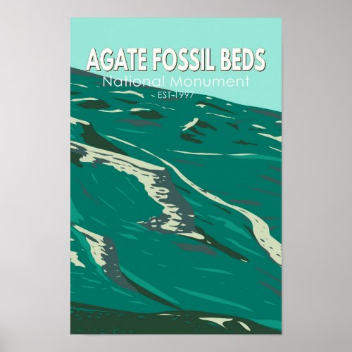 Agate Fossil Beds National Monument Vintage Poster