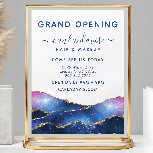 Agate Galaxy Celestial Stars Salon Grand Opening Flyer